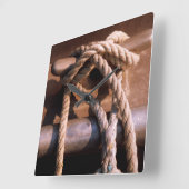 Rope Tied to a Boat Tie Quadratische Wanduhr (Winkel)