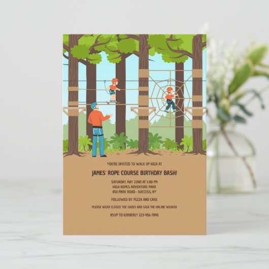 Rope Walking Kids Einladung (Stehend Vorderseite)