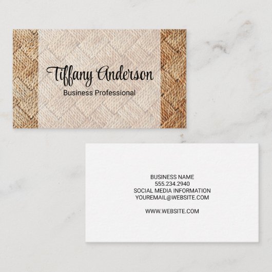 Rope Weave Background Visitenkarte (Vorne/Hinten)