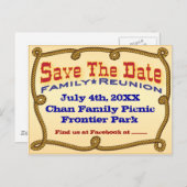 Rope Western Save the Date Ankündigungspostkarte (Vorne/Hinten)