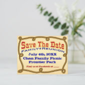 Rope Western Save the Date Ankündigungspostkarte (Stehend Vorderseite)