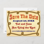 Rope Western Save the Date Ankündigungspostkarte (Vorne/Hinten)