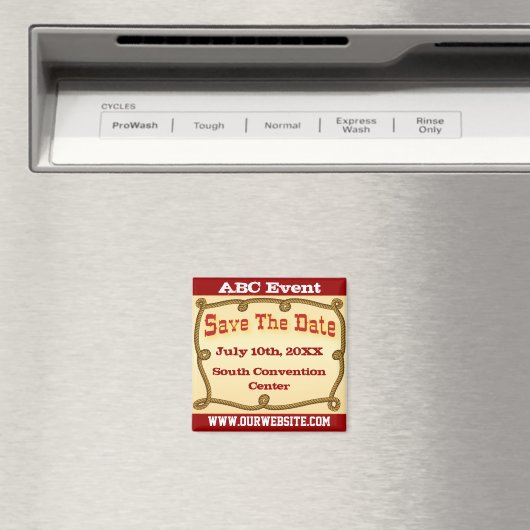 Rope Western Save the Date Magnet (In Situ (Geschirrspüler))