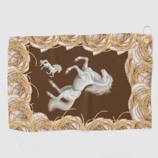 Rope White Horse Golf Handtuch (Horizontal)