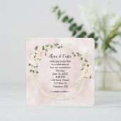 Rope Wreath und Hydrangea Bouquets Einladung (Stehend Vorderseite)