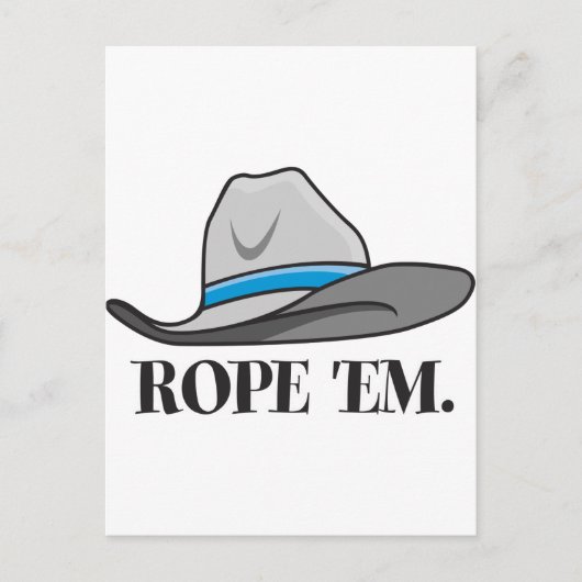 Rope'em Cowboy-Ausrüstung Postkarte (Vorderseite)