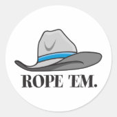 Rope'em Cowboy-Ausrüstung Runder Aufkleber (Vorderseite)