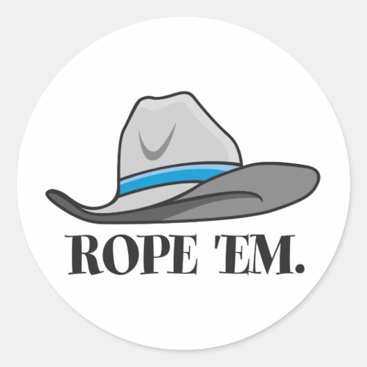 Rope'em Cowboy-Ausrüstung Runder Aufkleber (Vorderseite)
