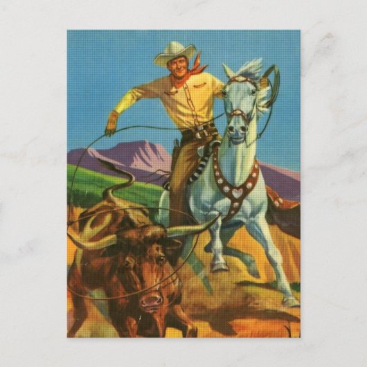 Roping a Steer Postkarte (Vorderseite)