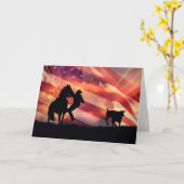 Roping American Cowboy mit Pferd und Steer Karte (Gelbe Blume)