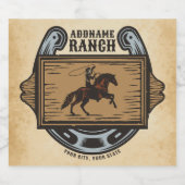 Roping Cowboy ADD NAME Western Familienhorde Bierflaschenetikett (Einzelnes Label)