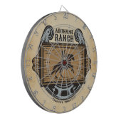 Roping Cowboy ADD NAME Western Familienhorde Dartscheibe (Vorderseite Links)