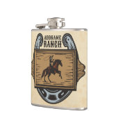 Roping Cowboy ADD NAME Western Familienhorde Flachmann (Links)