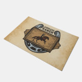 Roping Cowboy ADD NAME Western Familienhorde Fußmatte (Schrägansicht)