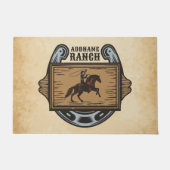Roping Cowboy ADD NAME Western Familienhorde Fußmatte (Vorderseite)
