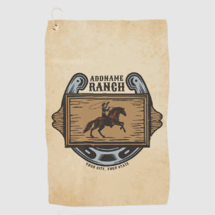 Roping Cowboy ADD NAME Western Familienhorde Golfhandtuch