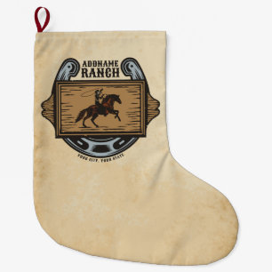 Roping Cowboy ADD NAME Western Familienhorde Großer Weihnachtsstrumpf