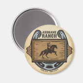 Roping Cowboy ADD NAME Western Familienhorde Magnet (Vorderseite/Rückseite)