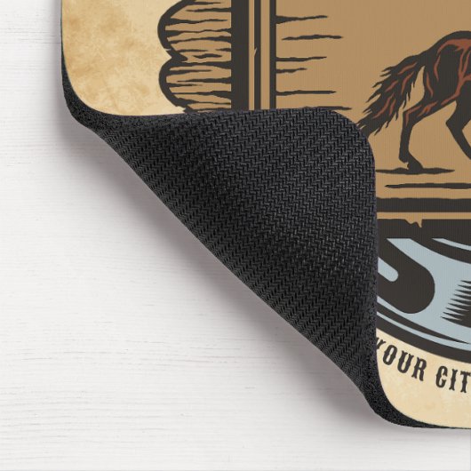 Roping Cowboy ADD NAME Western Familienhorde Mousepad (Ecke)