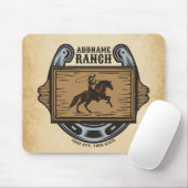 Roping Cowboy ADD NAME Western Familienhorde Mousepad (Mit Mouse)