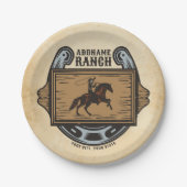 Roping Cowboy ADD NAME Western Familienhorde Pappteller (Vorderseite)