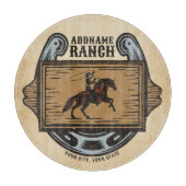 Roping Cowboy ADD NAME Western Familienhorde Schneidebrett (Vorderseite)