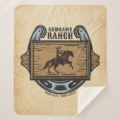 Roping Cowboy ADD NAME Western Familienhorde Sherpadecke (Vorderseite)