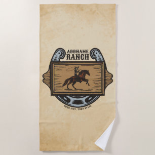 Roping Cowboy ADD NAME Western Familienhorde Strandtuch