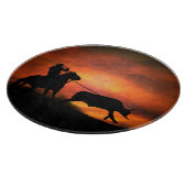 Roping Cowboy Cutting Board Schneidebrett (Ecke)