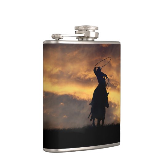 Roping Cowboy Flask Flachmann (Rechts)