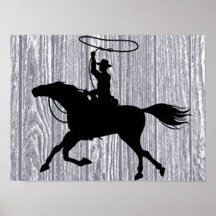Roping Cowboy Poster
