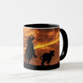 Roping Cowboys bei Sunset Steer Tasse (VorderseiteRechts)