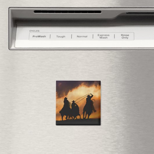 Roping Cowboys und Pferde Magnet (In Situ (Geschirrspüler))