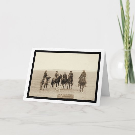 Roping einen grauen Wolf in Wyoming 1887 Karte (Vorderseite)