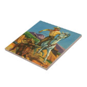 Roping einen Ochsen Fliese (Seite)