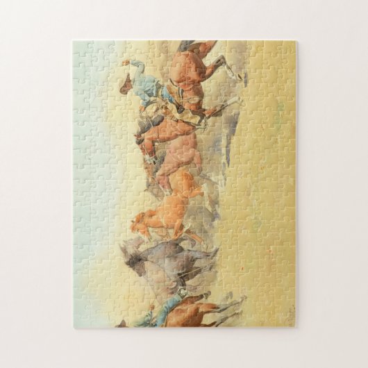 Roping Horses, 1945 von Maynard Dixon Puzzle (Vertikal)