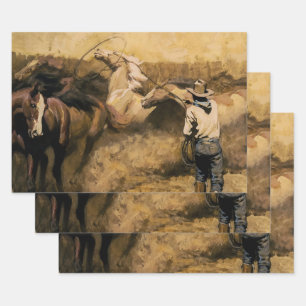 "Roping Palomino" Western Kunst von Maynard Dixon Geschenkpapier Set