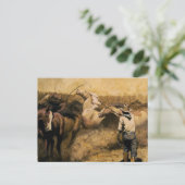"Roping Palomino" Western Kunst von Maynard Dixon Postkarte (Stehend Vorderseite)