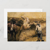 "Roping Palomino" Western Kunst von Maynard Dixon Postkarte (Vorne/Hinten)