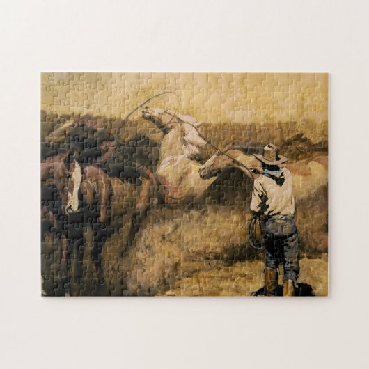 "Roping Palomino" Western Kunst von Maynard Dixon Puzzle (Horizontal)