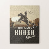 Roping Roundup Cowboy Rodeo Personalisiert anzeige Puzzle (Vertikal)