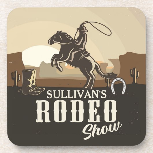 Roping Roundup Western Rodeo Personalisiert anzeig Getränkeuntersetzer (Vorderseite)