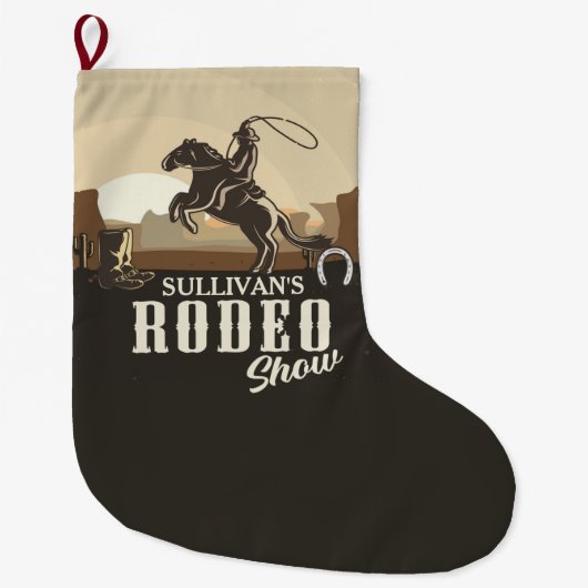 Roping Roundup Western Rodeo Personalisiert anzeig Großer Weihnachtsstrumpf (Vorderseite)