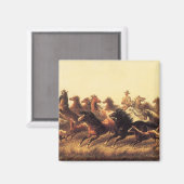 Roping Wild Horses von James Walker Magnet (Vorderseite/Rückseite)