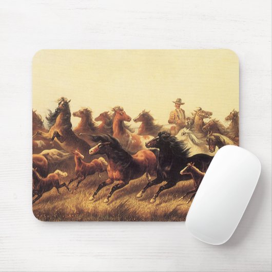 Roping Wild Horses von James Walker Mousepad (Mit Mouse)