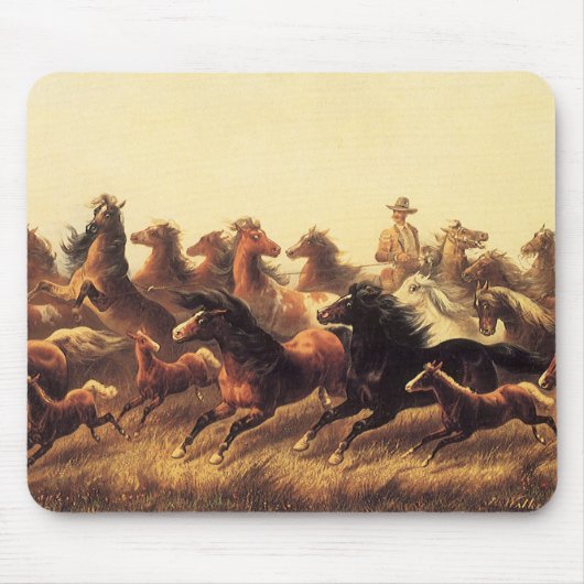 Roping Wild Horses von James Walker Mousepad (Vorne)