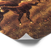 Roping Wild Horses von James Walker Poster (Ecke)