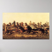 Roping Wild Horses von James Walker Poster (Vorne)