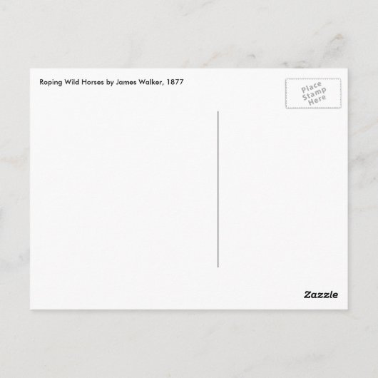 Roping Wild Horses von James Walker Postkarte (Rückseite)