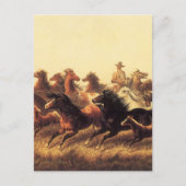 Roping Wild Horses von James Walker Postkarte (Vorderseite)